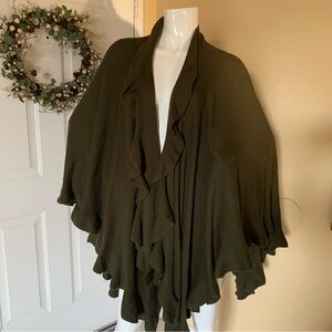 Coldwater Creek Dark Olive Women's Cape